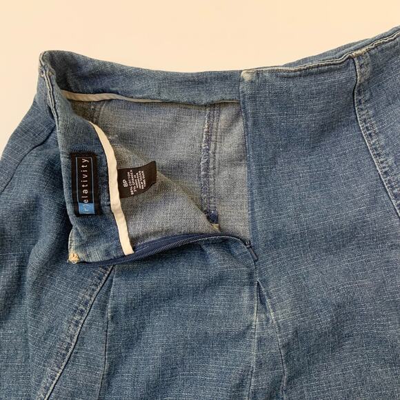 Relativity High Waisted Cotton Midi Denim Skirt 8P - Picture 7 of 8